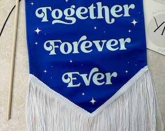 Wedding Velvet Hanging Flag Banner | Alternative Wedding | Wedding Signage | Velvet Banner Flag | Modern Event Signage | Fabric Signage