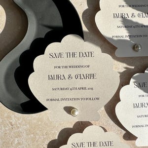Wedding Save the Date Shell Shaped Invitation | Shell Shaped Wedding ...