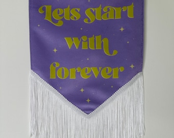 Wedding Velvet Hanging Flag Banner | Alternative Wedding | Wedding Signage | Velvet Banner Flag | Modern Event Signage | Fabric Signage