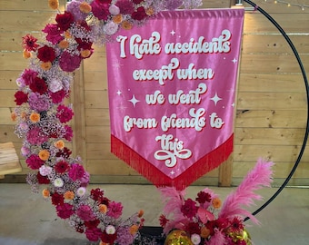 Wedding Velvet Hanging Flag Banner | Alternative Wedding | Wedding Signage | Velvet Banner Flag | Modern Event Signage | Fabric Signage