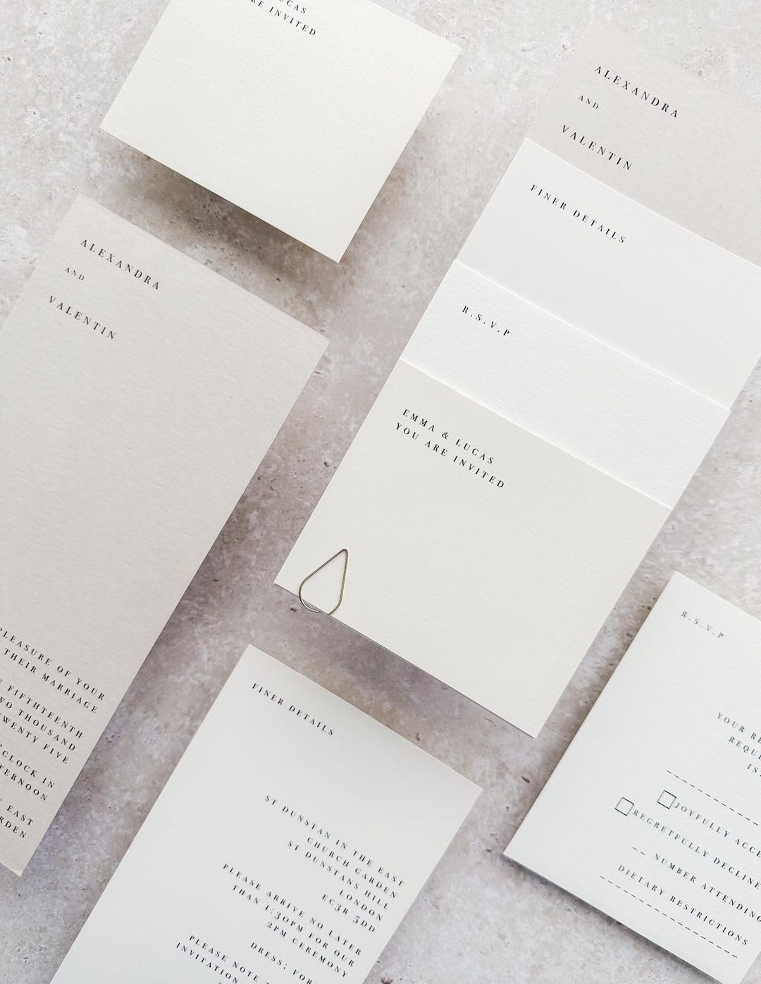 Simple Stack Invites Diy Modern Wedding Invitation | Shaped Wedding Invitation | Minimalist ...