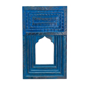Indune&#39;s Handcrafted Decorative Jharokha Mirror Frame - Yellow/ Blue/ Red/ Distressed White