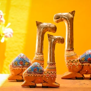 Wooden Handpainted Camel Showpiece