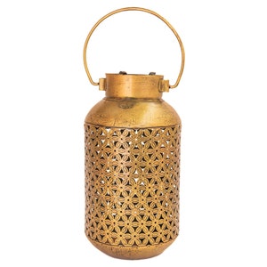 Iron Pot Tea Light - Perforated Antique Golden