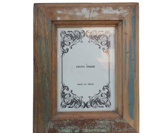 Indune's Handcrafted Weathered Reclaimed Wood Picture Frame Photo