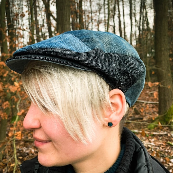 Slider cap made of upcycling jeans
