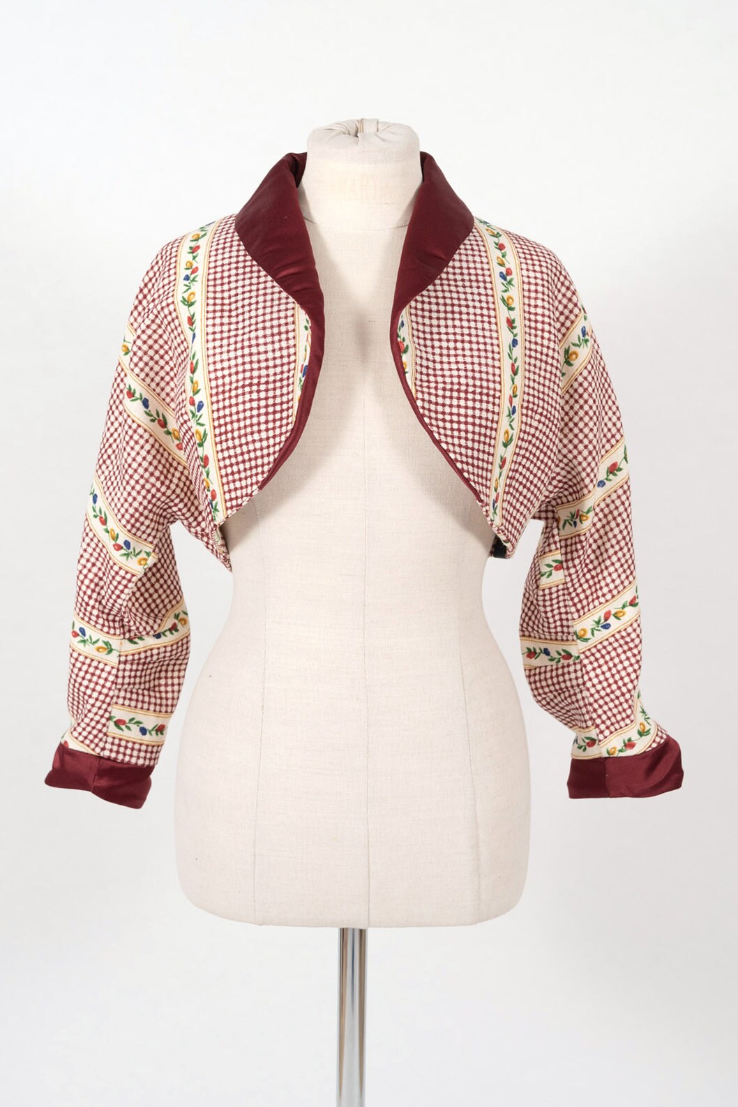 【MURRAL】 LANDSCAPE JACQUARD BOLERO Checkered Jacquard Bolero Jacket Size L - Etsy