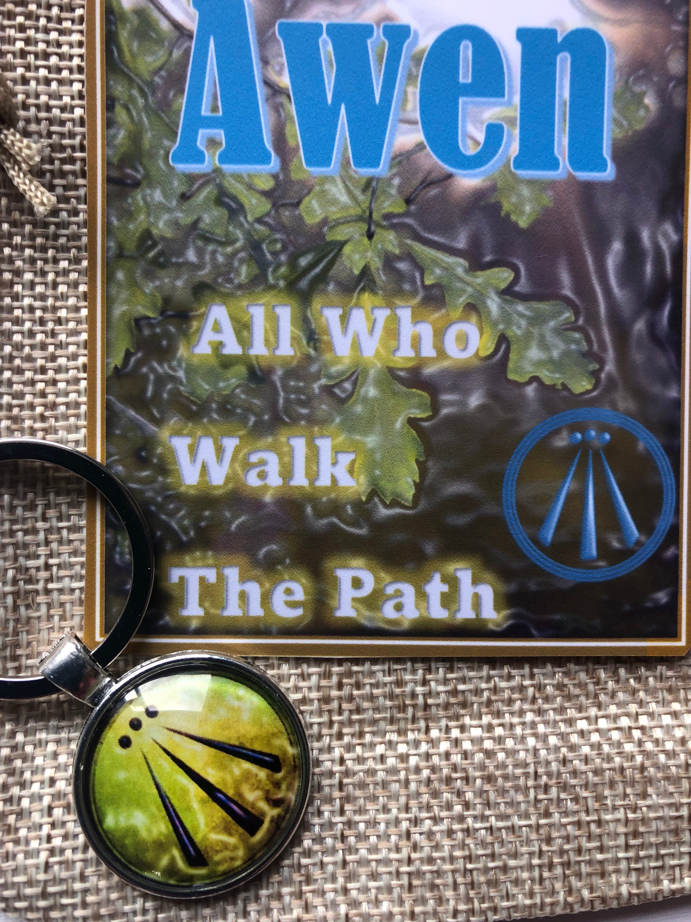 Awen Symbol Keyring Card and Bag Celtic Pagan Druid Talisman - Etsy
