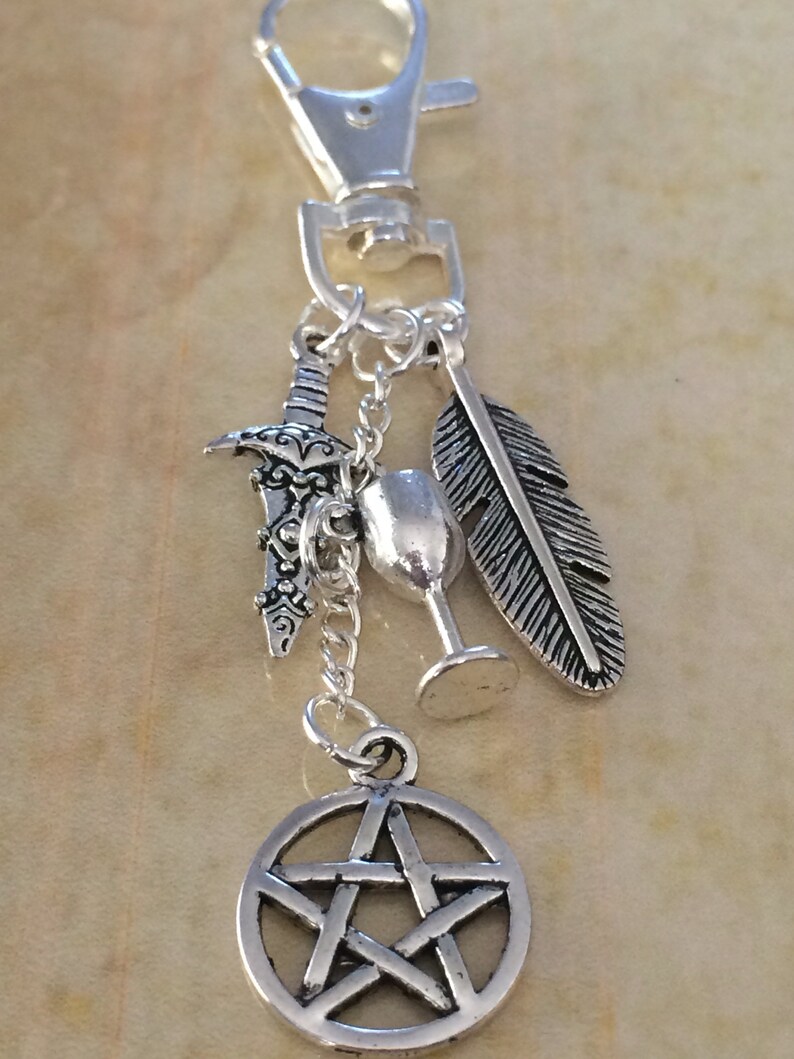 Pouch for simples herbs incense ritual sundries belt pouch spell bag wicca keyring clip charms