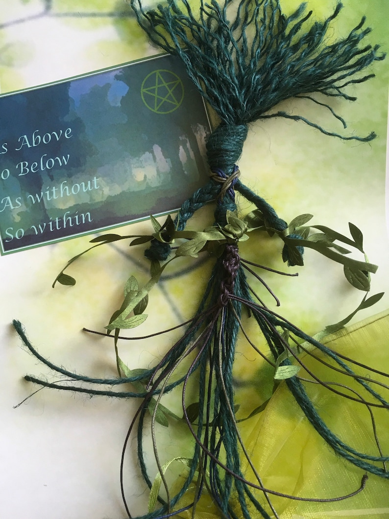 Gaia Green Witch Poppet - Pagan Home Protection Talisman image 7