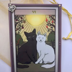 Tarotkaart De geliefde kat hangende decoratie Valentijnsdag geschenk