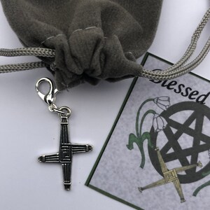 Brigid cross imbolc sabbat charm clip gift set Wiccan gift mini gift image 8