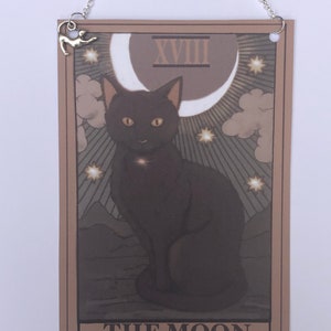 Hanging card decoration charms Cat The Moon Tarot