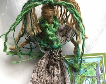 Green witch Forest witch good luck talisman kitchen witch poppet doll Wicca Wiccan gift