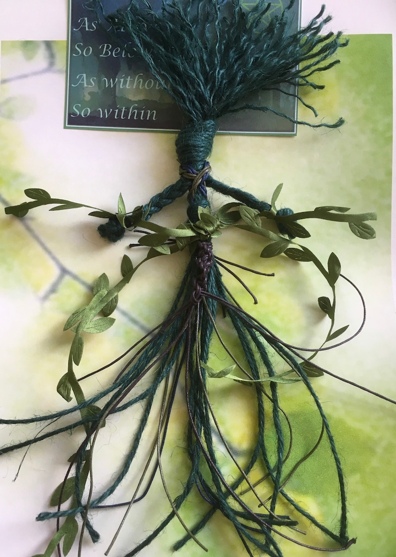 Gaia Green Witch Poppet - Pagan Home Protection Talisman image 5