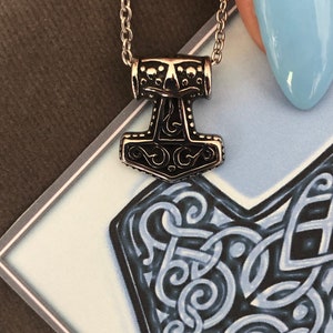 Mjolnir Thor’s hammer womens necklace protection Viking gift Norse jewellery good luck amulet