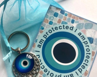 Nazar Evil Eye Protection Keyring with Gift Card