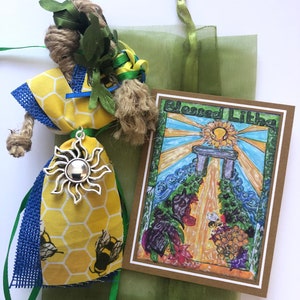 Litha sabbat cucina strega solstizio di mezza estate altare pupazzo bellissimi colori estivi