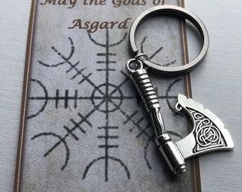 Viking Axe key ring gift card  helm of awe protection hessian bag protection safe travel