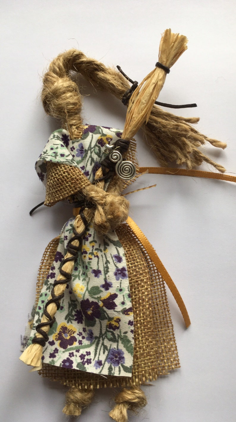 Kitchen witch protection talisman Besom broom poppet good luck home protection house warming gift handfasting image 6