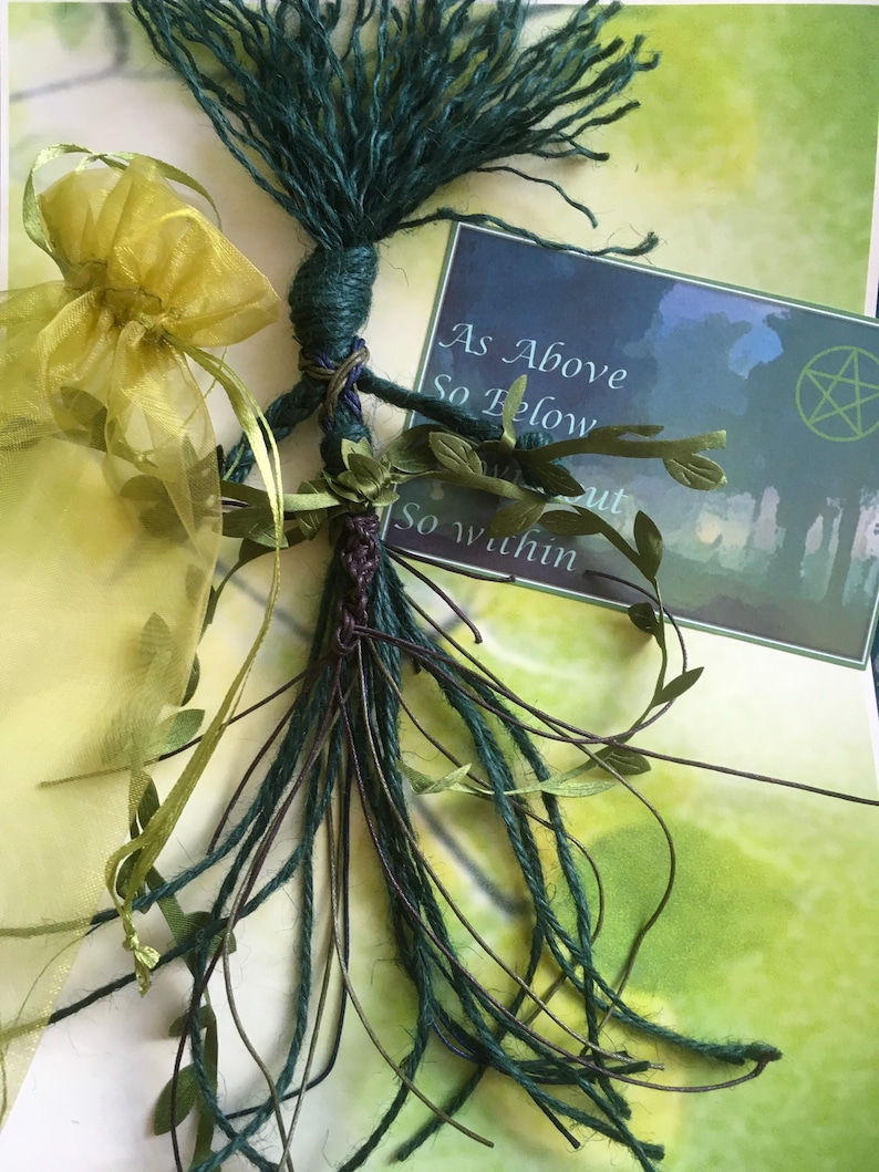 Gaia Green Witch Poppet - Pagan Home Protection Talisman image 1