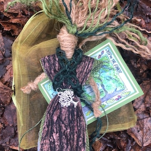 Green witch Forest witch good luck talisman kitchen witch poppet doll Wicca Wiccan gift