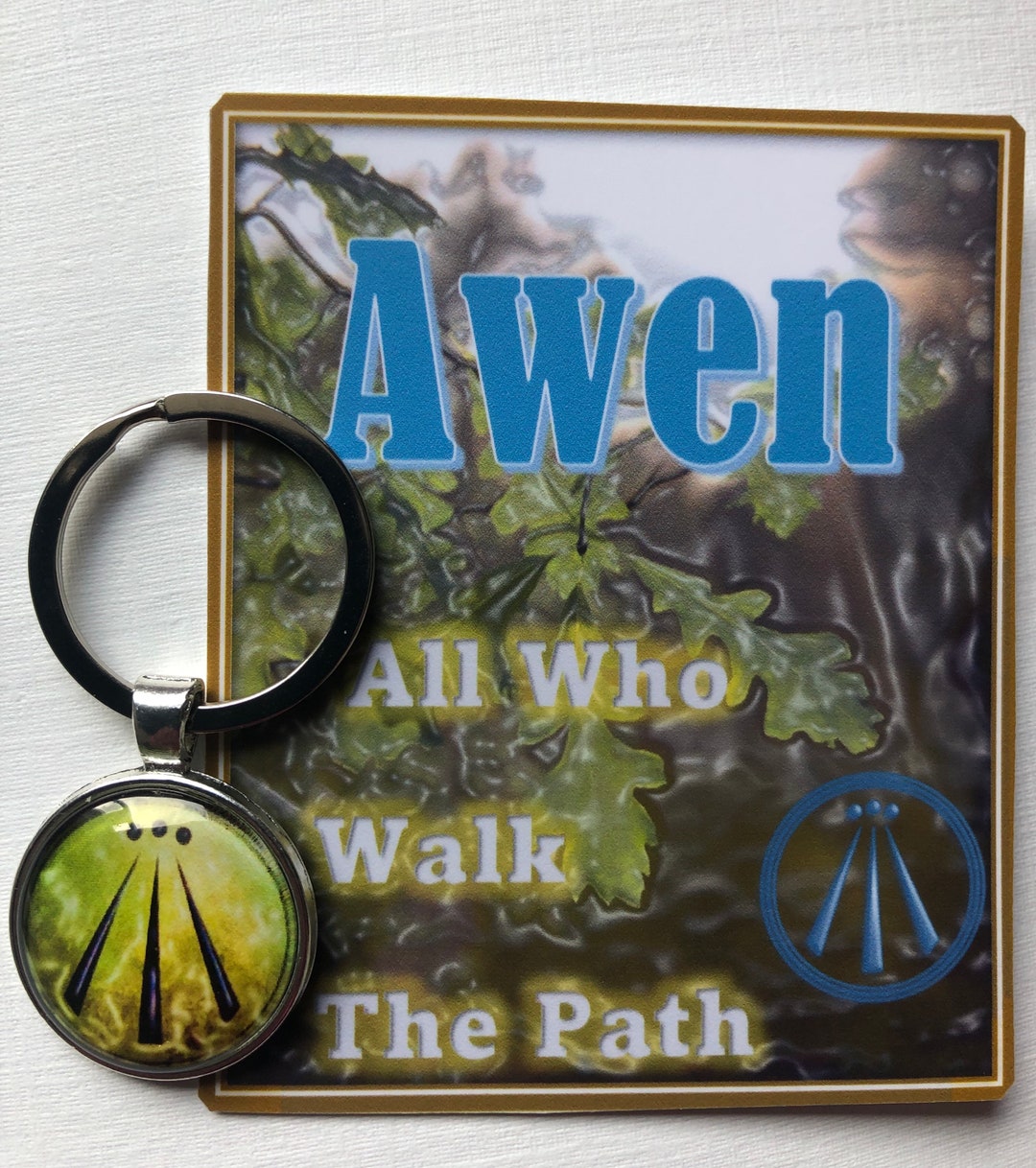 Awen Symbol Keyring Card and Bag Celtic Pagan Druid Talisman - Etsy