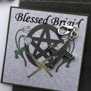 Brigid cross imbolc sabbat charm clip gift set Wiccan gift mini gift image 7
