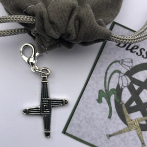 Brigid cross imbolc sabbat charm clip gift set Wiccan gift mini gift image 5