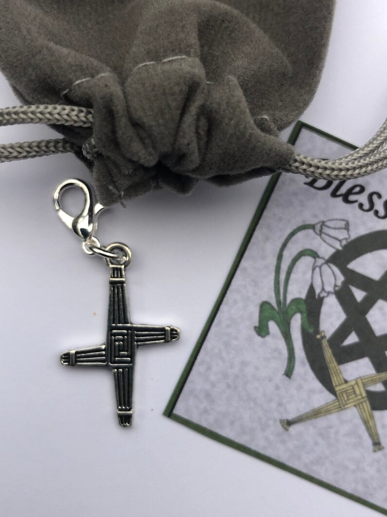 Brigid cross imbolc sabbat charm clip gift set Wiccan gift mini gift image 5