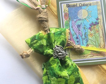 Ostara kitchen witch poppet doll protection hare  talisman spring equinox ostara sabbat goddess