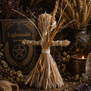 Lammas majsdocka första skörden Lughnasadh handgjort originalkonstkort