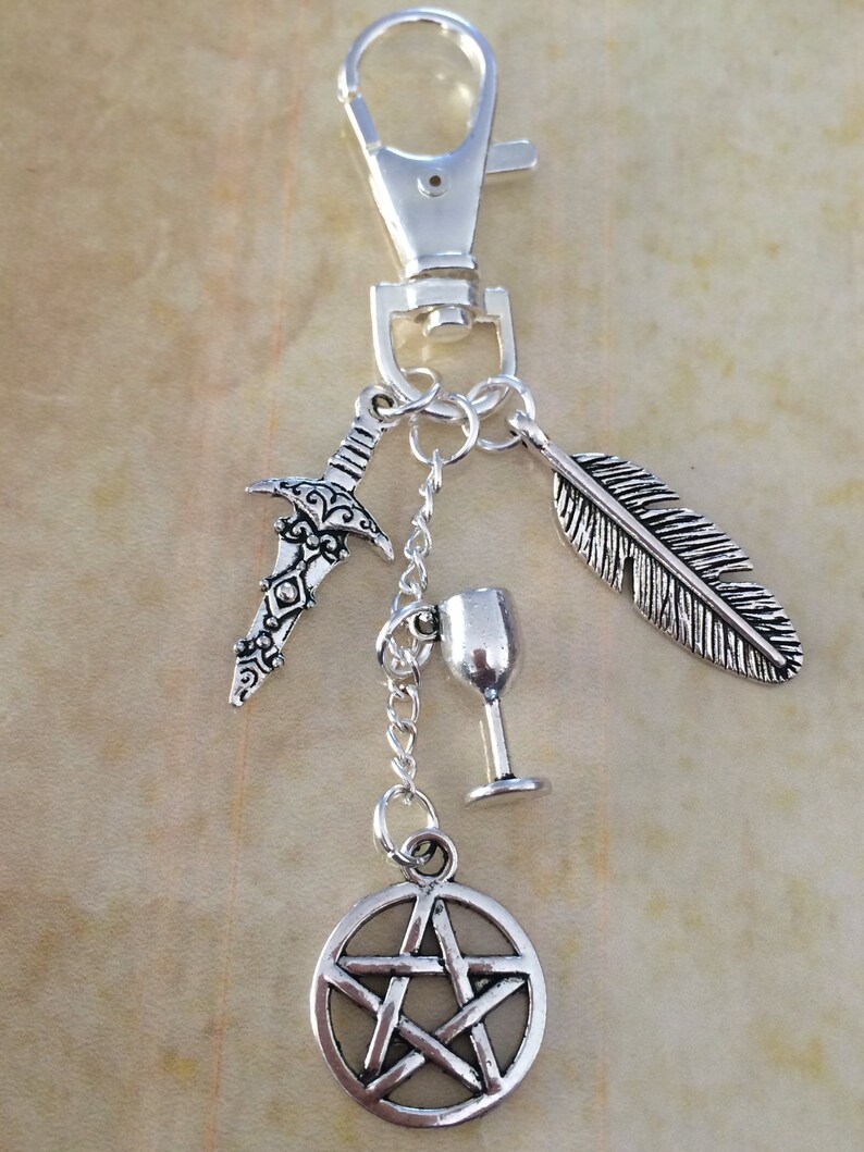 Pouch for simples herbs incense ritual sundries belt pouch spell bag wicca keyring clip charms