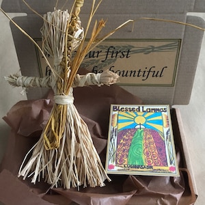 Lammas Corn doll first harvest Lughnasadh hand crafted original art card