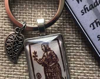 Hedge witch woodcut image keying and card bag included