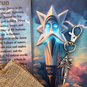 Perun Slavic thunder God protection keyring gift