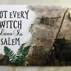 Tarjeta de bruja Wicca tarjeta de felicitación bruja diseño original cumpleaños ayuno manual nuevo hogar sabbat no todas las brujas viven en Salem