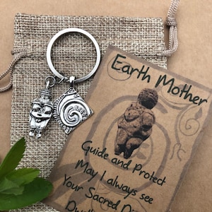 Goddess Sacred Feminine Talisman keyring ancient female deity woman of Willendorf charms  hessian bag and card included