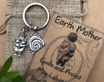 Goddess Sacred Feminine Talisman keyring ancient female deity woman of Willendorf charms  hessian bag and card included