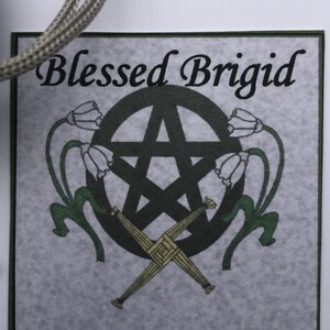 Brigid cross imbolc sabbat charm clip gift set Wiccan gift mini gift image 3