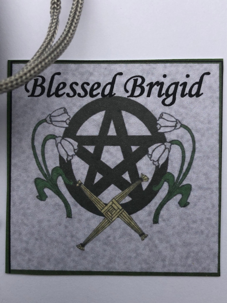 Brigid cross imbolc sabbat charm clip gift set Wiccan gift mini gift image 3