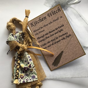Kitchen witch protection talisman Besom broom poppet good luck home protection house warming gift handfasting image 5