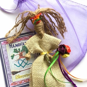 Kökshäxa Poppet Handfasting Gåva: Jute & Hessian Lycka till Talisman