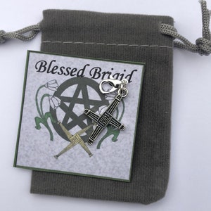 Brigid cross imbolc sabbat charm clip gift set Wiccan gift mini gift image 2