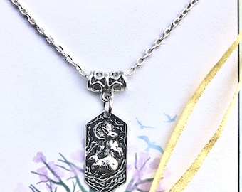 Ostara Hare Necklace, Nest Sabbat Jewelry, Pagan Gift