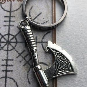Viking Axe key ring gift card helm of awe protection hessian bag protection safe travel image 4