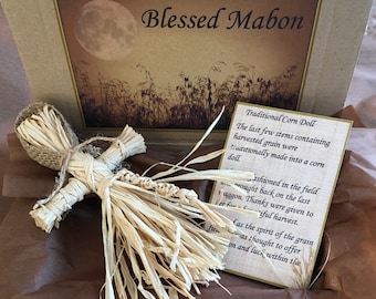 Corn doll harvest mabon altar hand crafted autumn equinox sabbat corn dolly