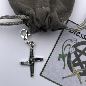 Brigid cross imbolc sabbat charm clip gift set Wiccan gift mini gift image 1