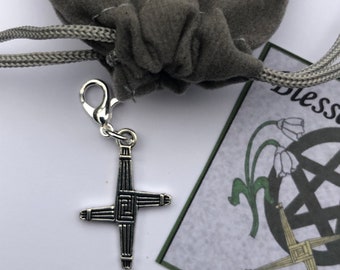 Brigid cross imbolc sabbat charm clip gift set Wiccan gift mini gift