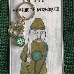 Viking vegvisir porte-clés protection boussole et drakkar Lewis échecs hommes tour inspiré Berserker